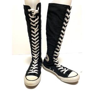 converse lace up knee high boots